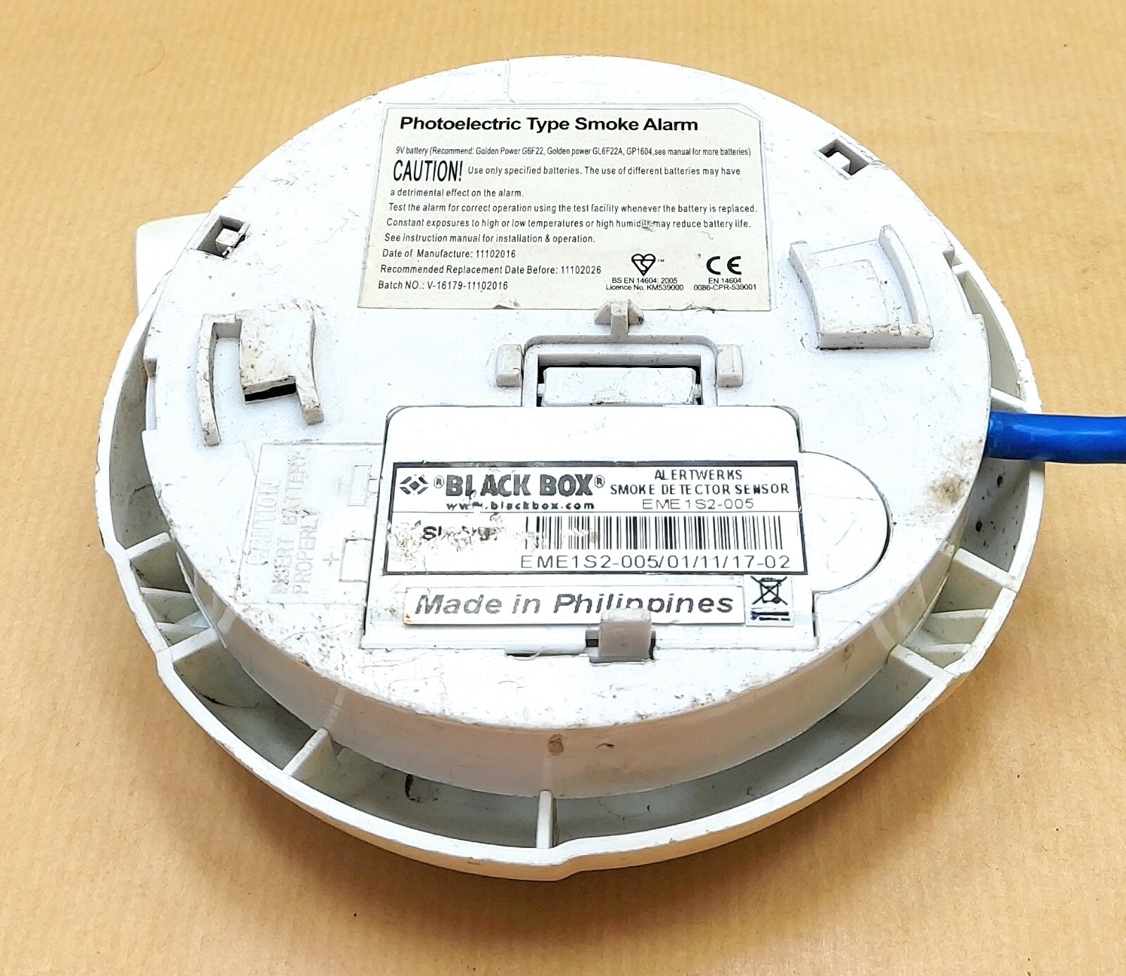 Black Box EME1S2-005 Smoke Detector Sensor 0409