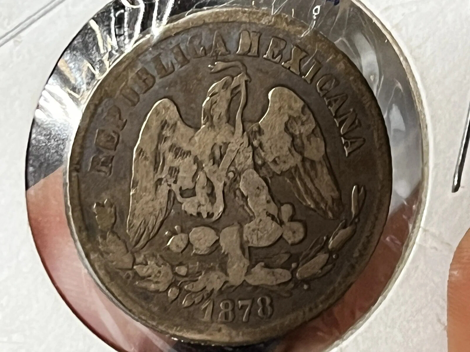 1878 Mexico Hermosillo 25 Centavo RARE DATE SILVER
