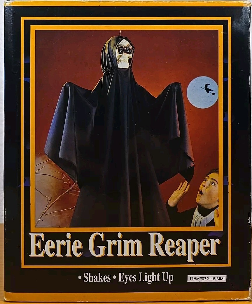 Gemmy Halloween Factory EERIE GRIM REAPER Decoration Shake Groan Sound Activated