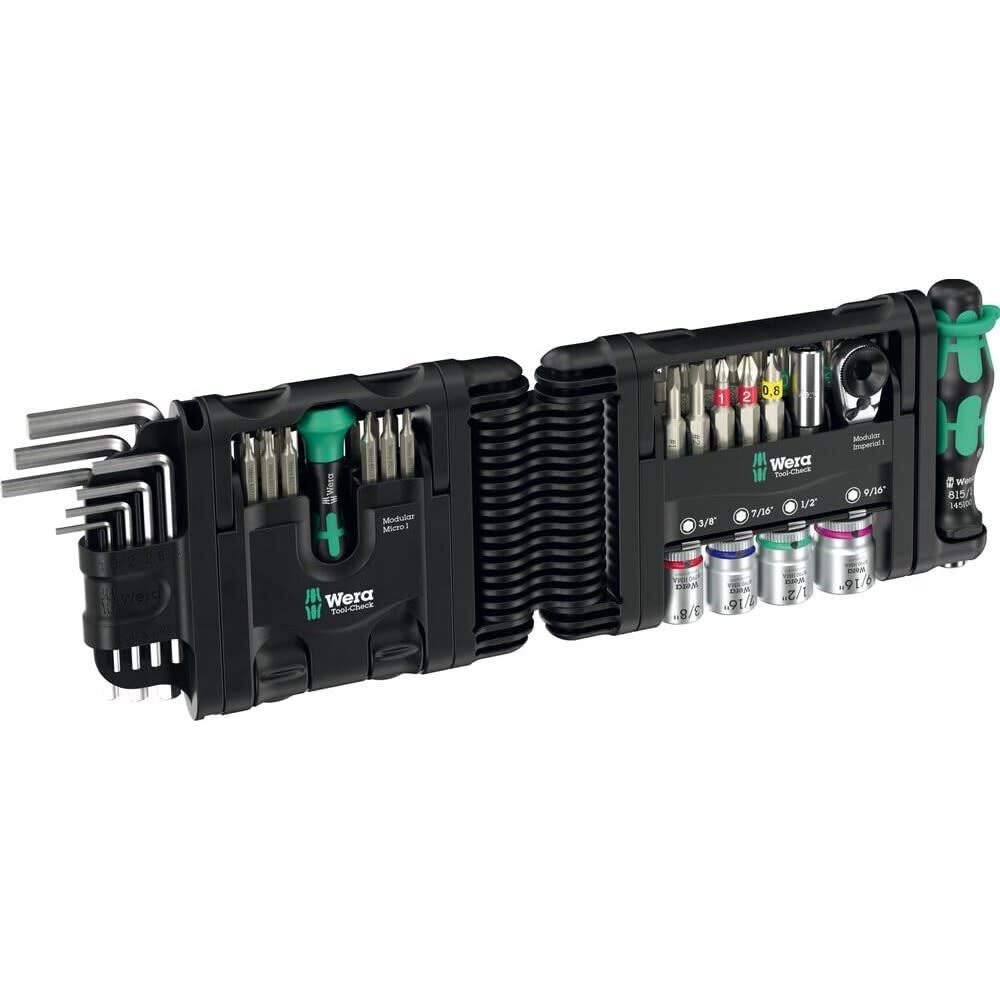 Wera Tools Chrome-Vanadium Tool-Check Modular Set Imperial 1, 50 Pieces