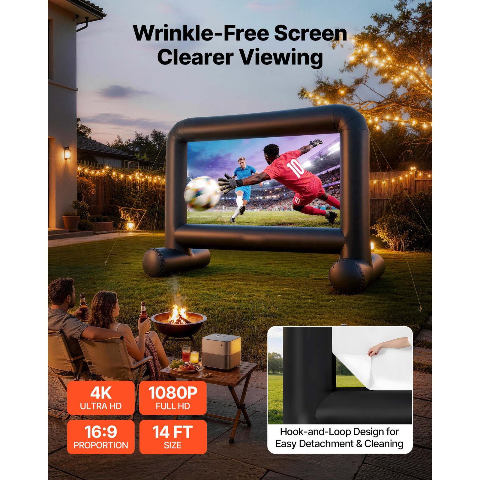 14ft Portable Inflatable Outdoor Screen Front/Rear