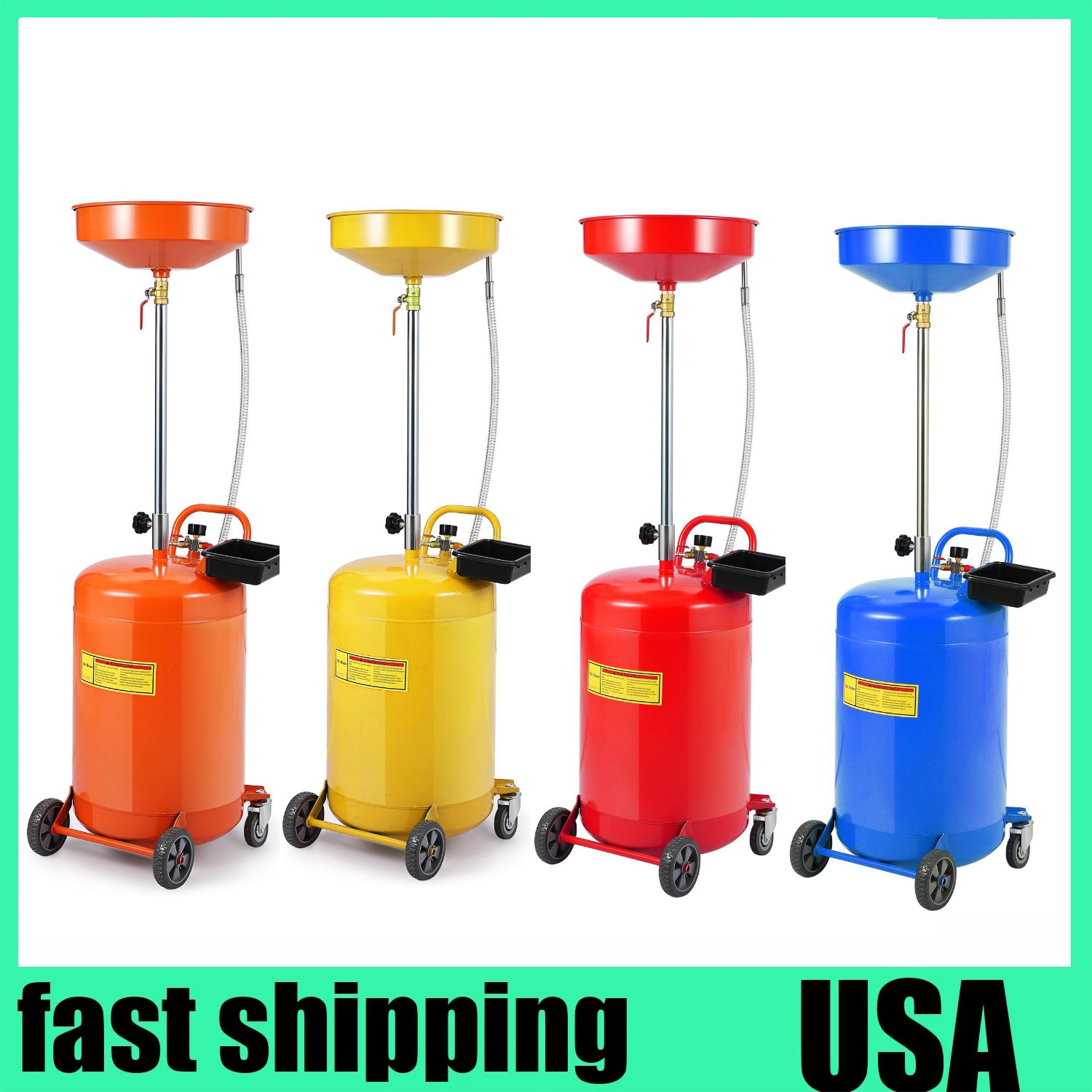 ♦️8/ 20 Gallon Adjustable Oil Lift Drain Portable Waste Oil Drain Tank w/ Toolbo