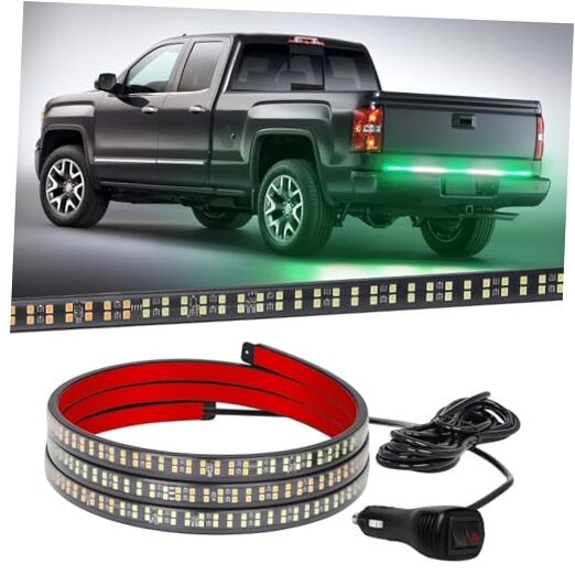 60 inch Truck Tailgate Green White Emergency Lights Strip 360 LED Green/White