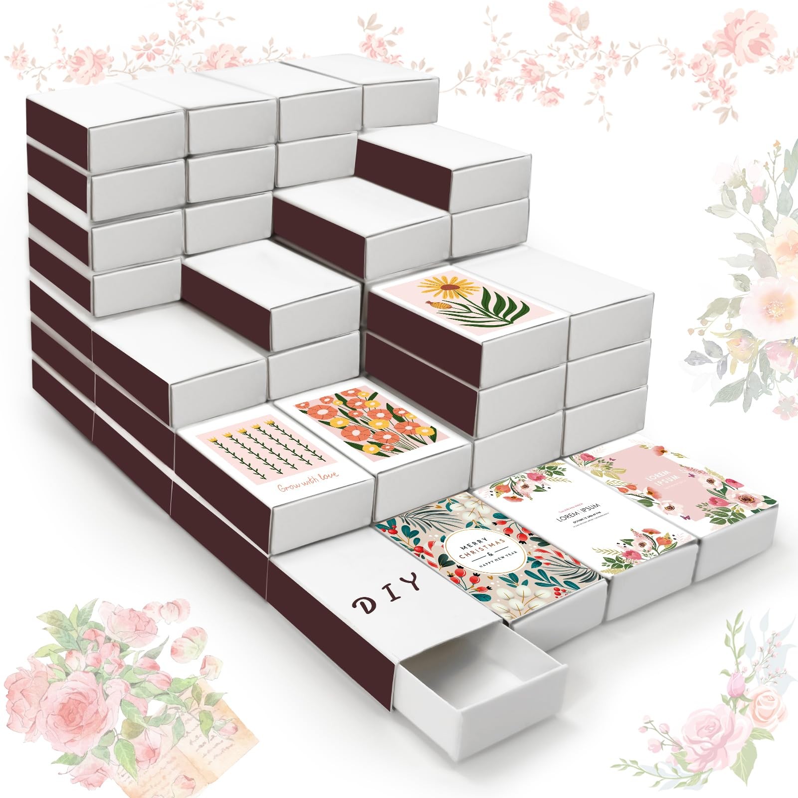 80 Pcs Blank Match Containers DIY Storage Boxes Empty Boxes for Crafts Weddin