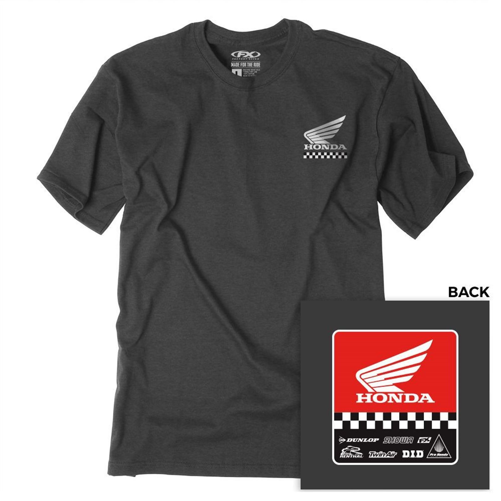 Factory Effex Honda Starting Line T-Shirt - Heather Charcoal - 2X-Large 27-87308