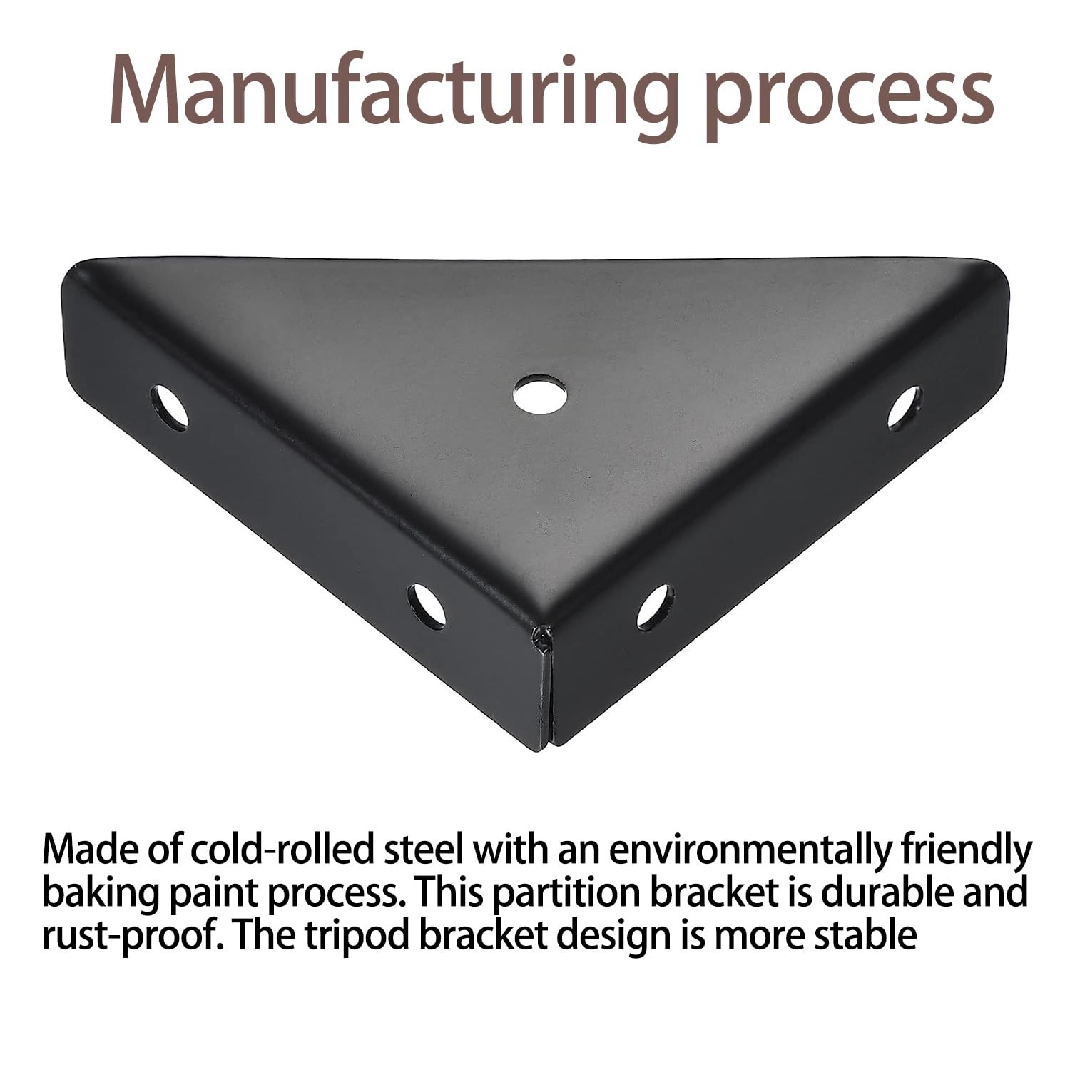 4 PCS Black Hidden Triangular Shelf Bracket Fastener Bed Corner Steel Brace