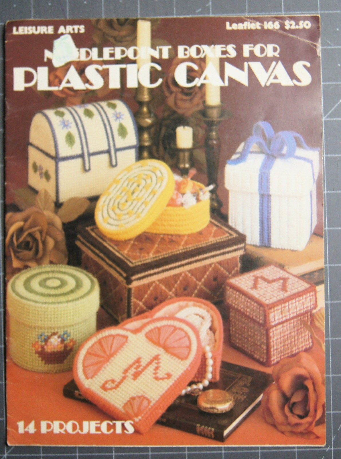 Needle Point Boxes for  Plastic Canvas Book by Leisure Arts #166