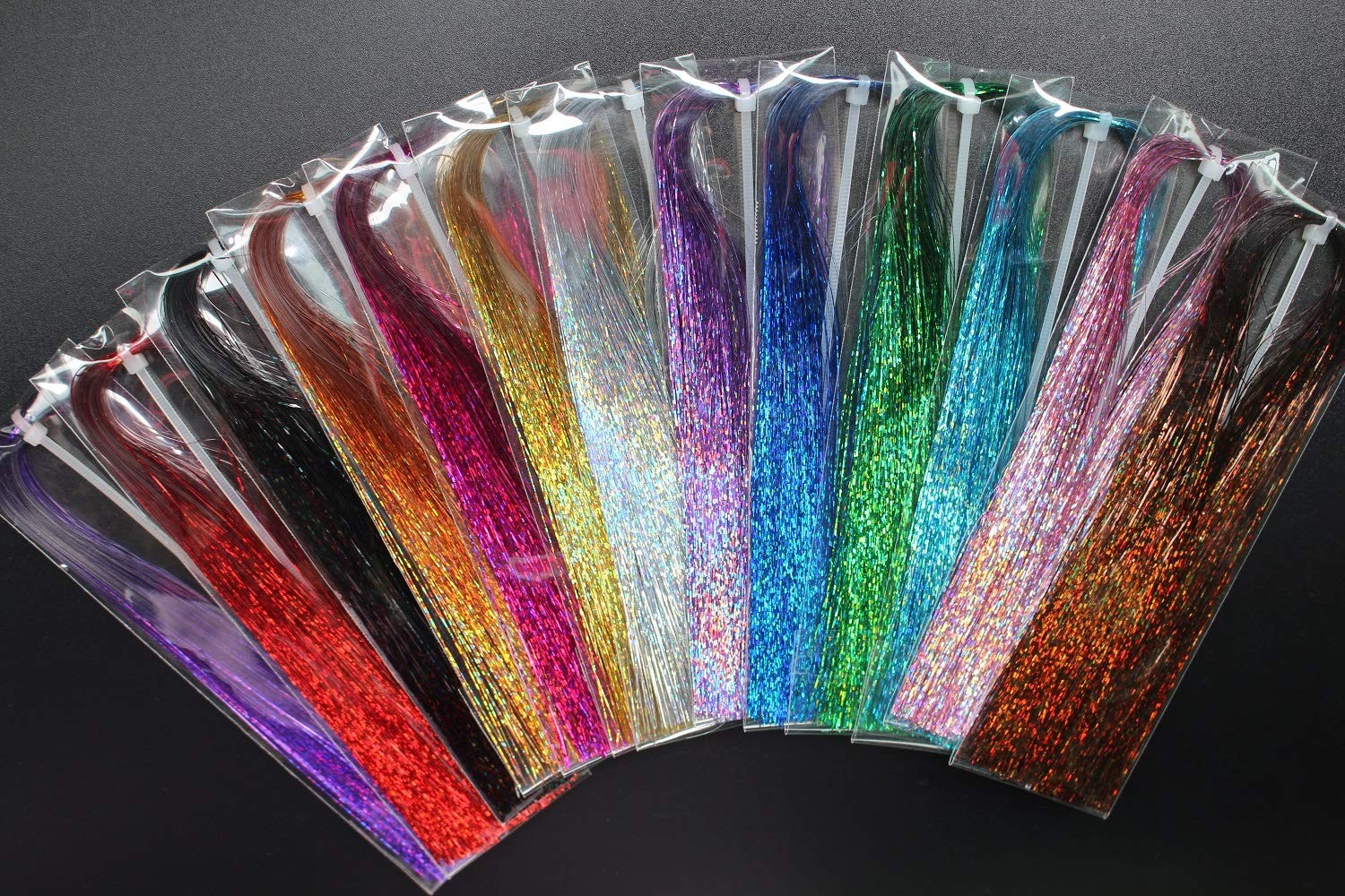 Holographic Flashabou Glittering Tinsel Strings 0.3mm 13 Colors Holographic