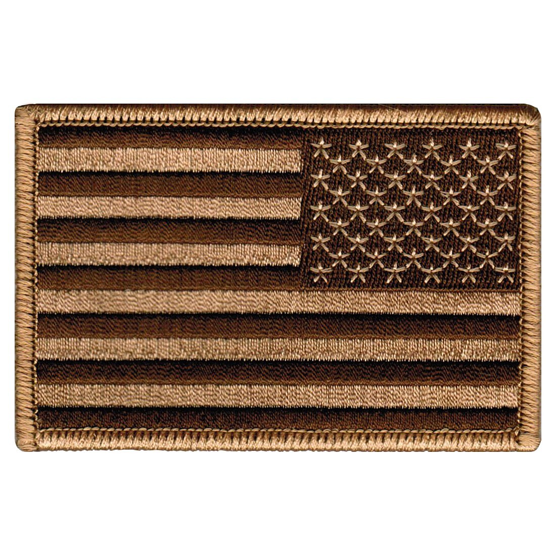 AMERICAN FLAG EMBROIDERED PATCH iron-on US DESERT TAN LEFT FACING uniform