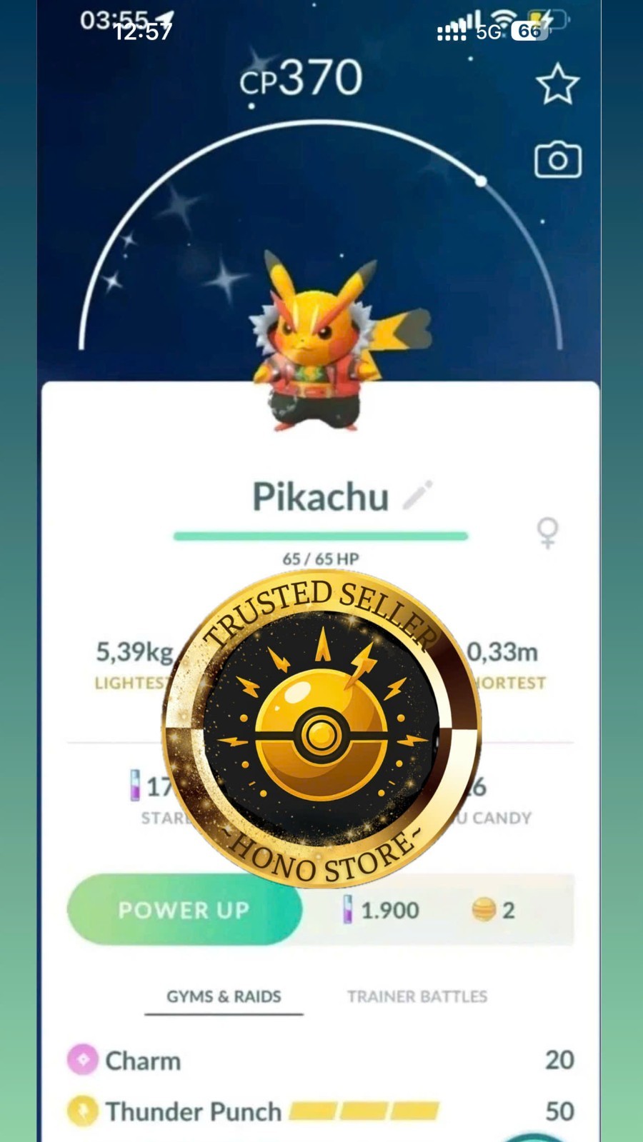 Pokémon G0 - Shiny Pikachu Rock Star -- mini P T C