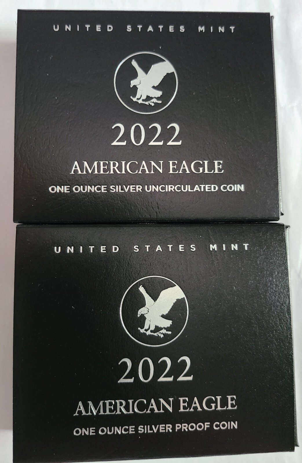 2022 "W" Silver American Eagle Set of 2, 1 Proof, 1 Uncirculated