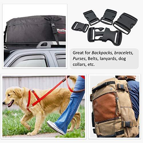 EesTeck 6 Set 1.5 Inch Flat Dual Adjustable Plastic Quick Side 1.5"-6 Pack