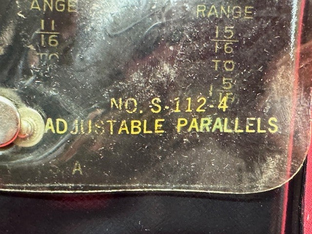 General Tools No. S-112-4 Adjustable Parallel Set, 3/8-1-5/16" Old Inventory