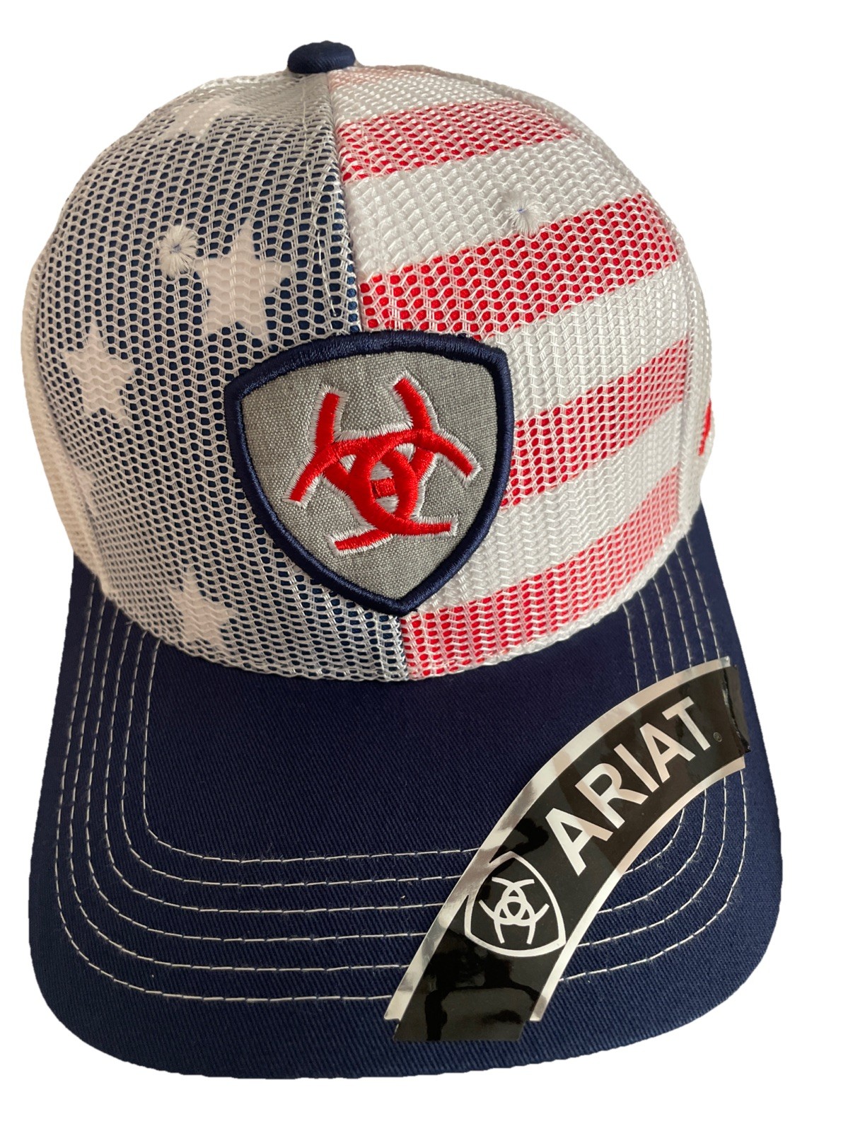 Ariat Mens B-Fit Shield Logo  Mesh Back Snapback Cap Hat