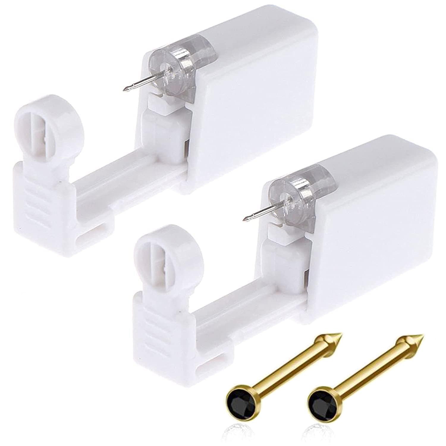 Nose Piercing Gun Kit - 6pc Disposable Including Self Gun, Black