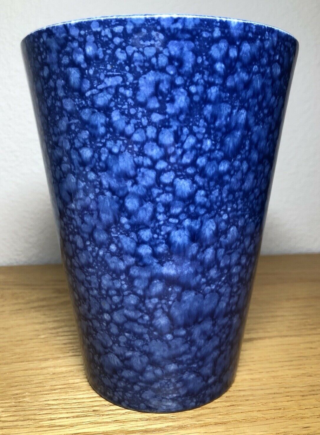 Blue Glazed Ceramic Vase Pot - Made in Germany - Pottery Direct - 6 1/2 " Tall