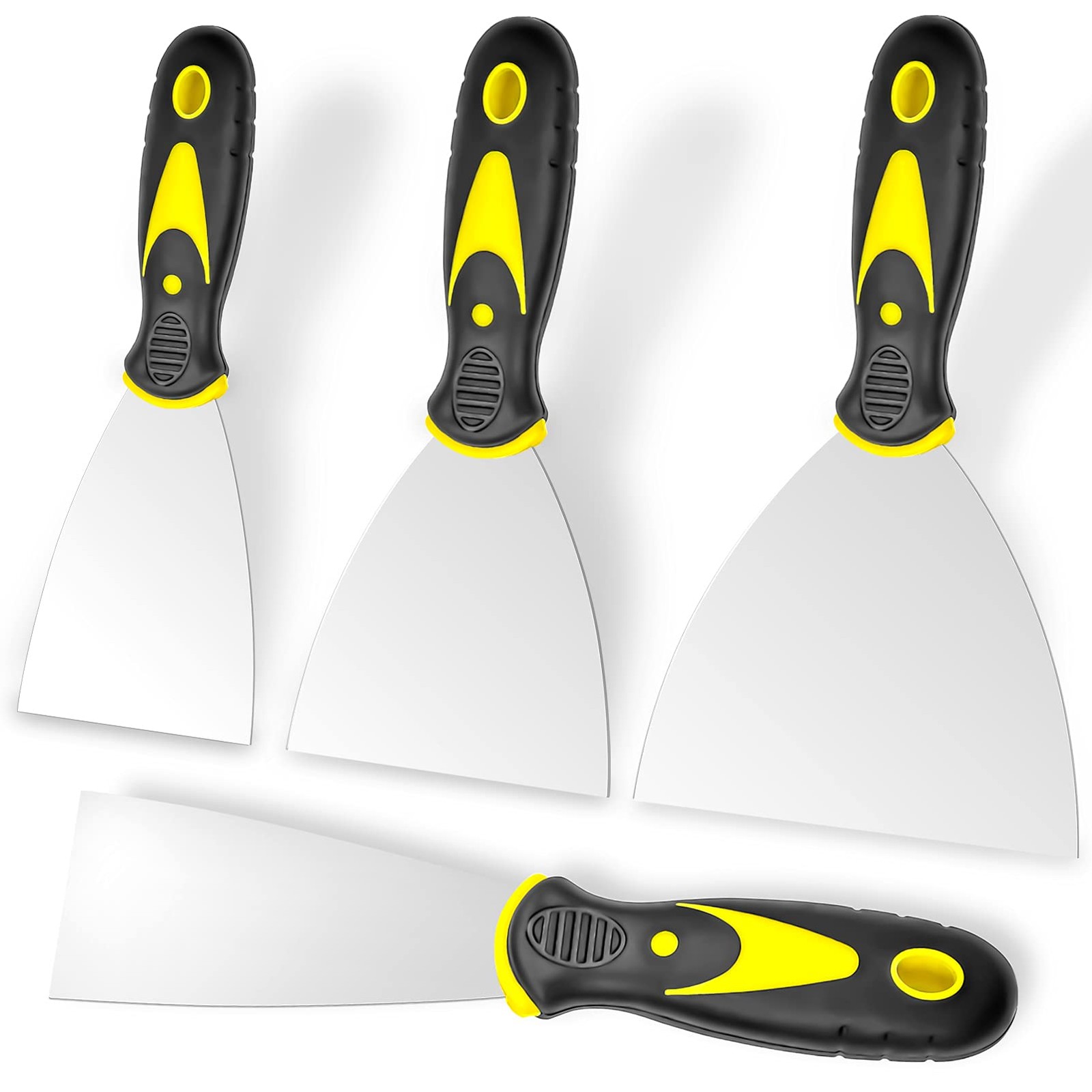 Putty Knife, 4Pcs Spackle Knife Set (2, 3, 4, 5 in), Stainless Steel Paint Sc...
