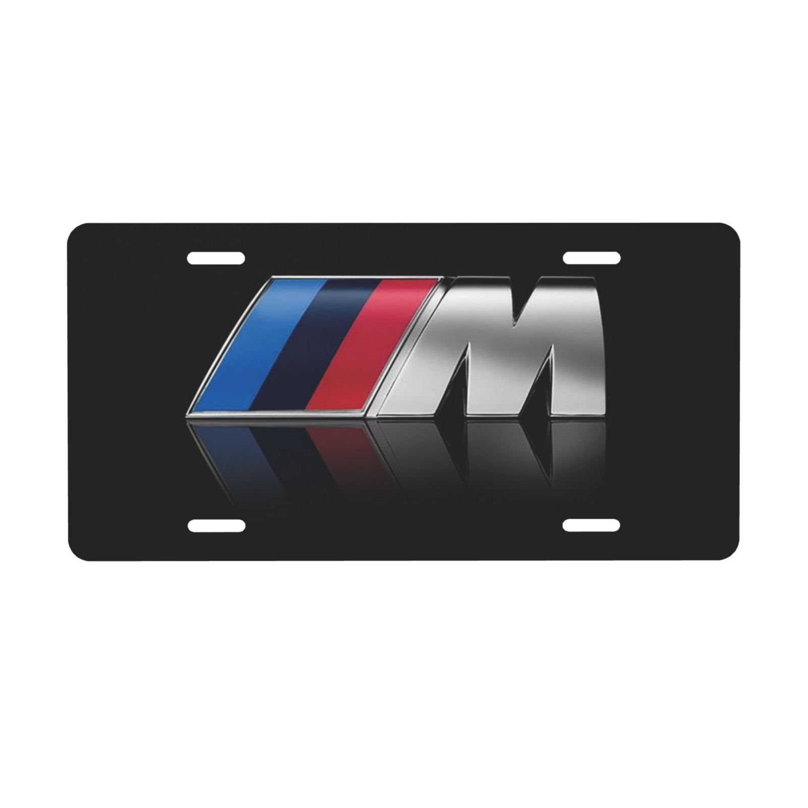 BMW 12 x 6 inch Aluminum Car Front License Plate Cover Black