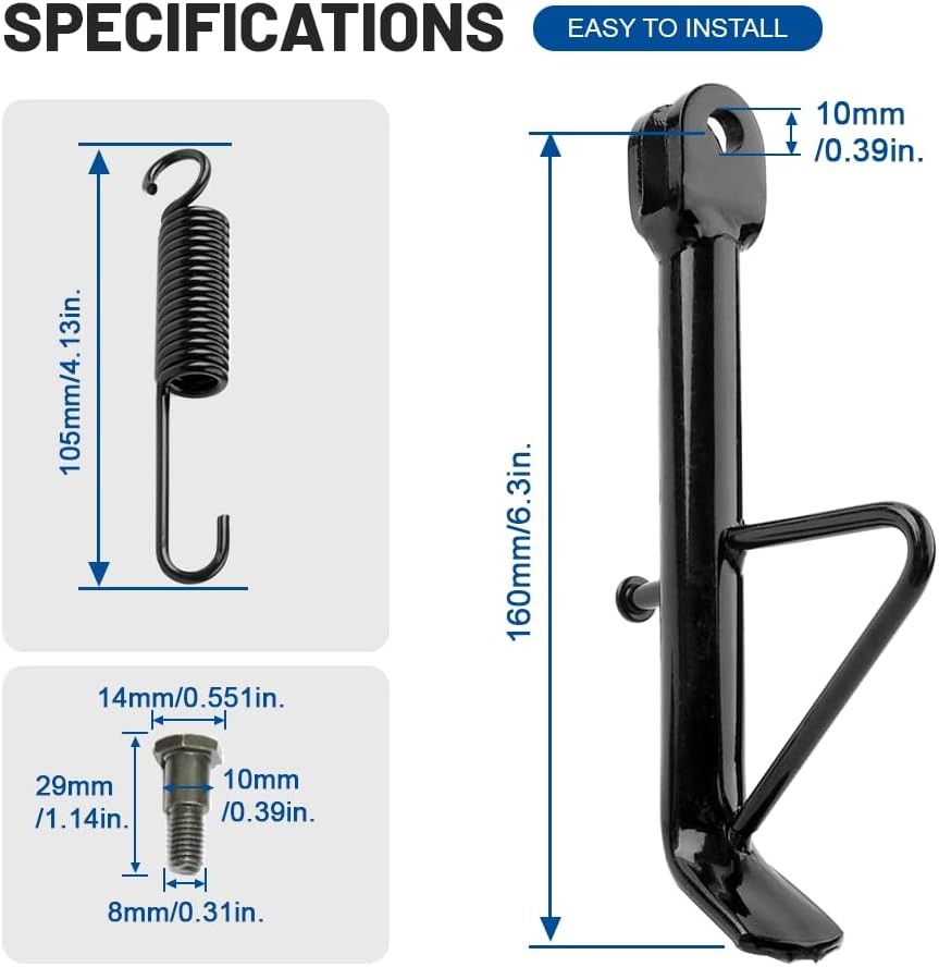 Three T 16cm Universal Motorcycle Kickstand Foot Side Stand Support For ATV Pit