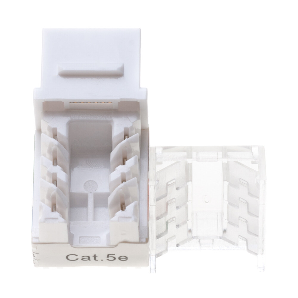 50 pack Cat5e 45° Angled Keystone Jack Network 110 Punchdown 8P8C Cat White