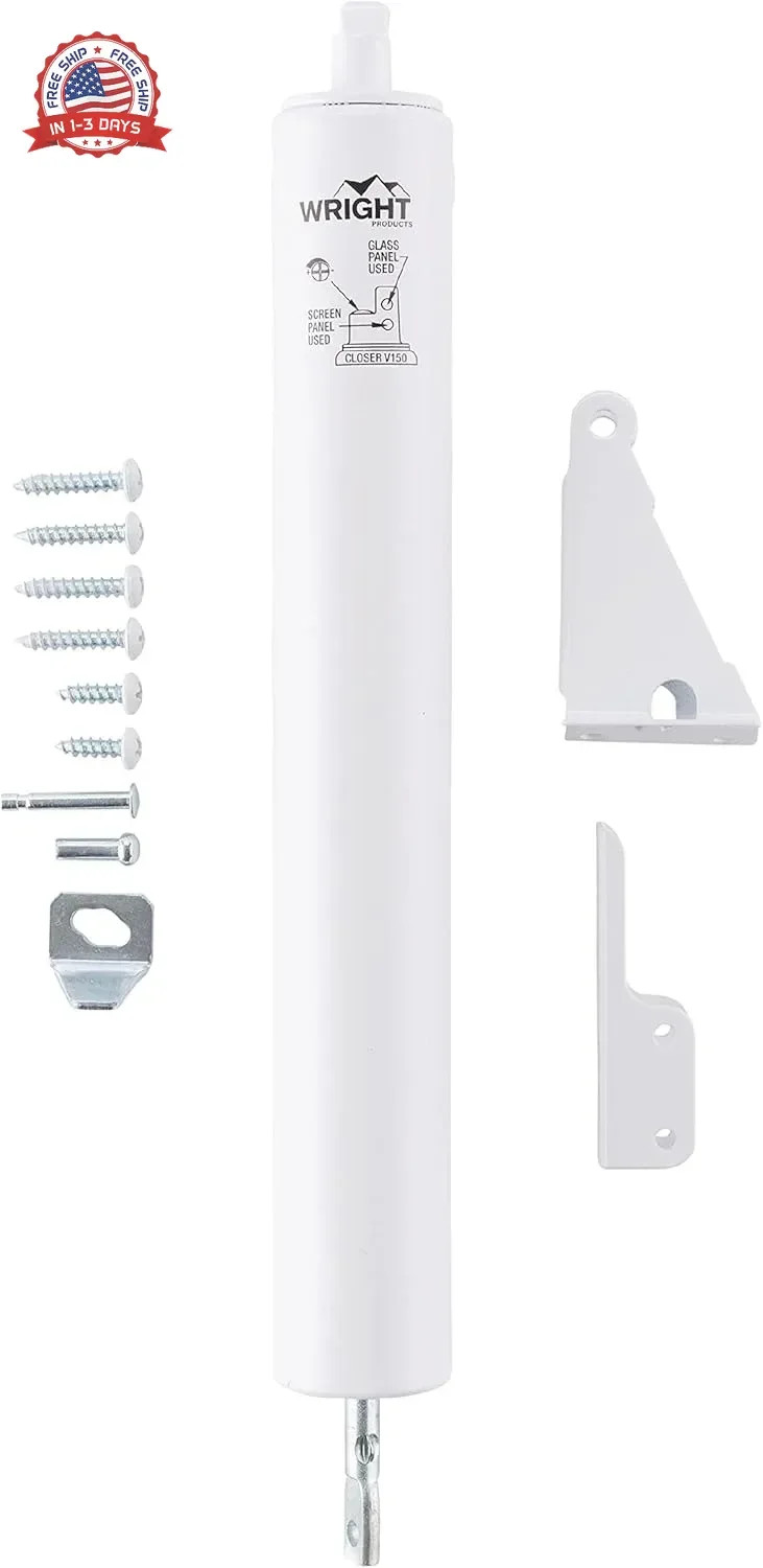 Wright Products Heavy-Duty Pneumatic Storm Door Closer - Durable, Adjustable, Qu