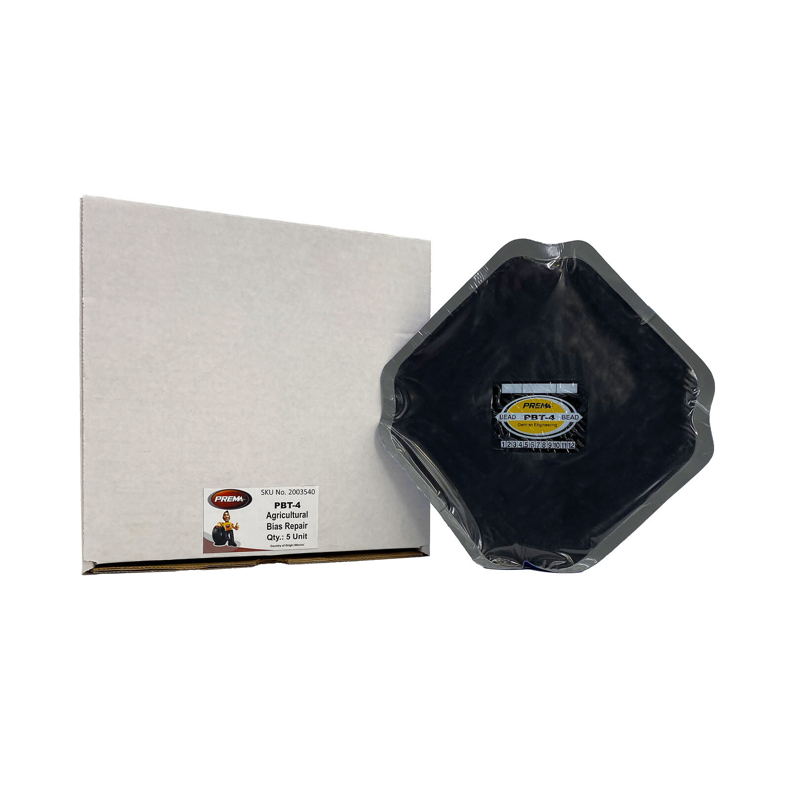 PREMA PBT-4 Bias Agricultural Tire Patch, 5 Units of 8-3/4-in 6-Ply Vulcanizing
