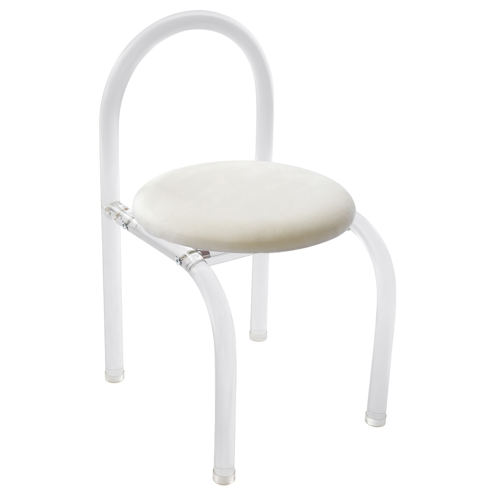 Modern Minimalist Acrylic Clear Desk Chair Makeup Chair 40*40*72cm Velvet White