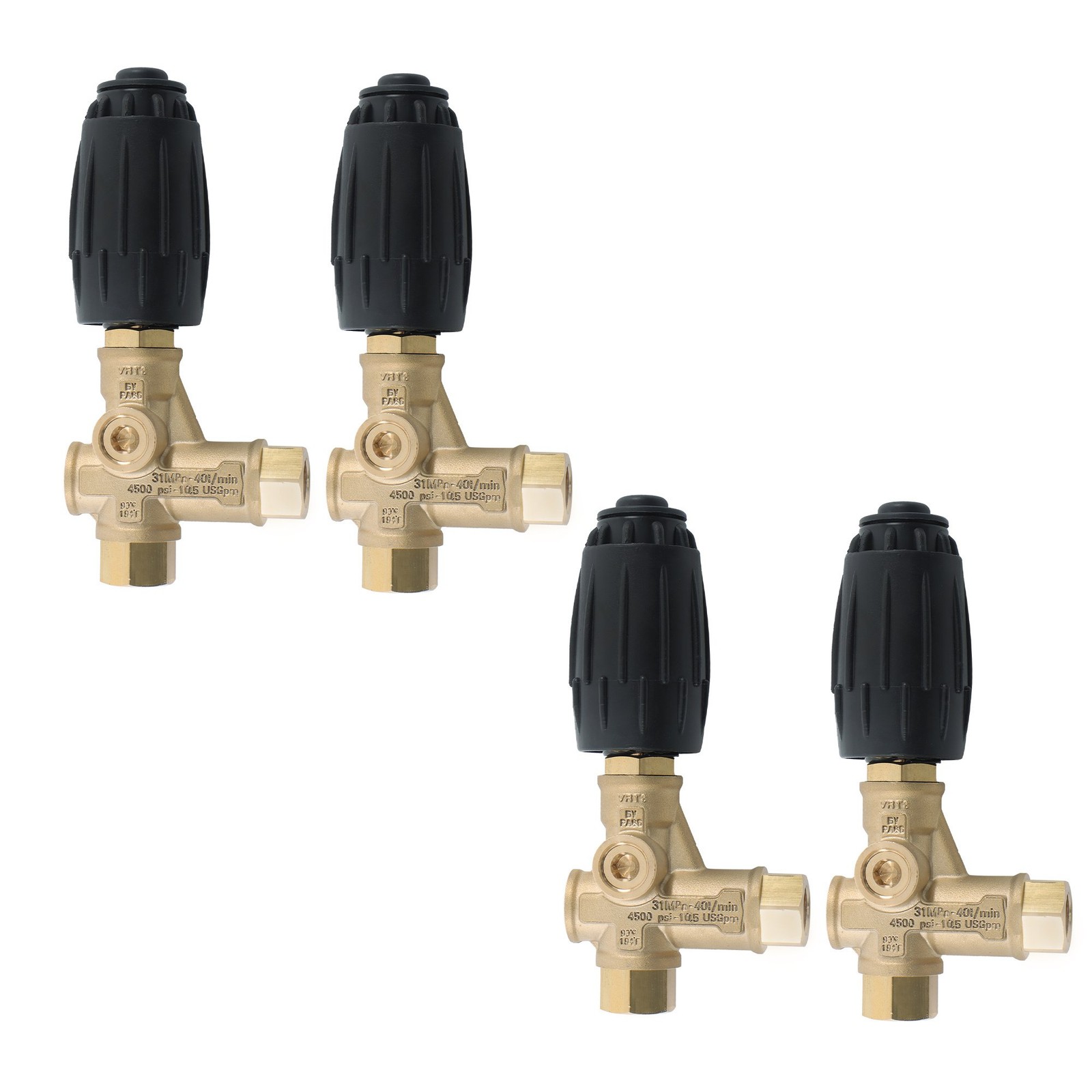 4 Pcs AR VRT3-310 Pressure Washer Pump 4350PSI 8GPM 3/8" FNPT Unloader Valve