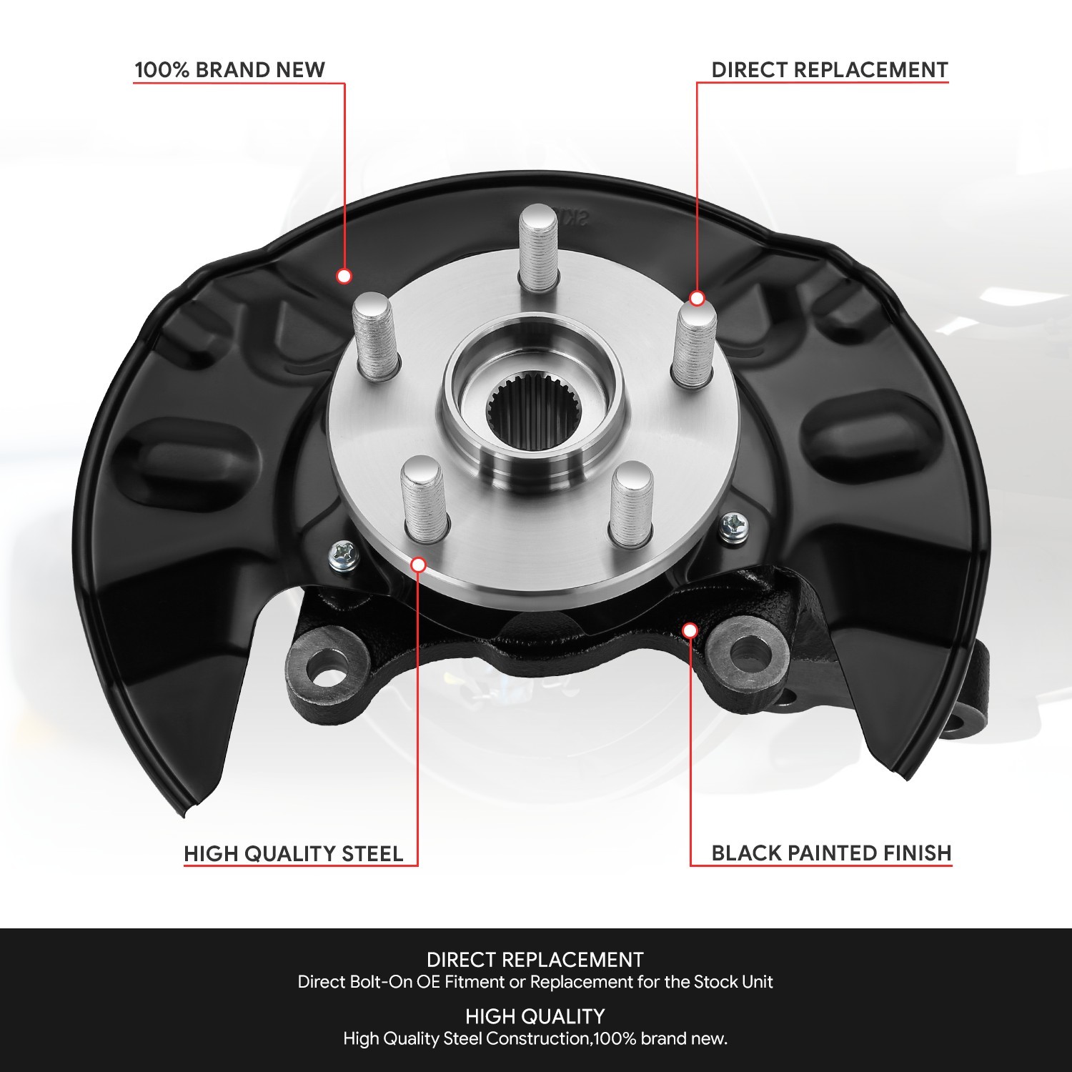 For 2003-2008 Toyota Corolla Front Right Side Loaded Steering Knuckle Assembly