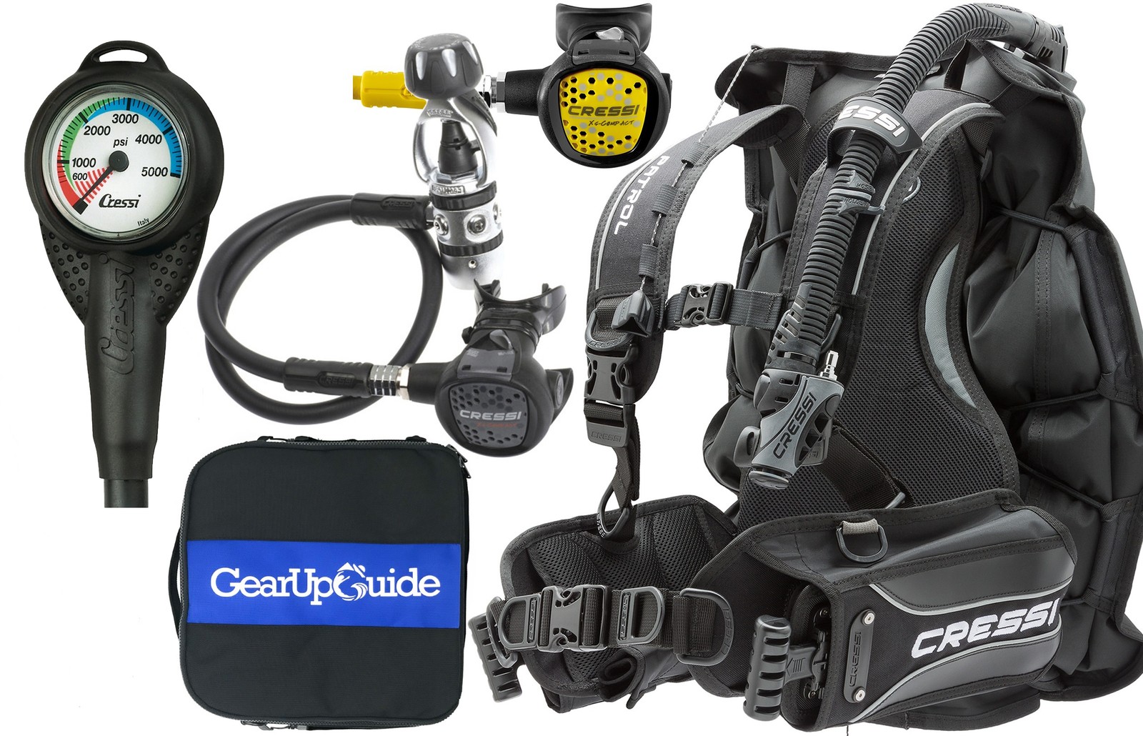Cressi Trim Scuba Diving Gear Package Complete with Patrol BCD - Mini SPG PSI