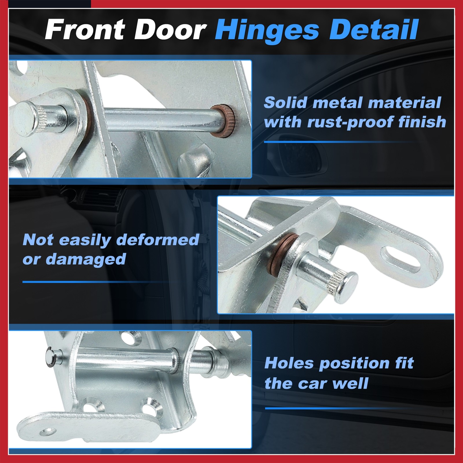Front Left Upper Lower Door Hinge Kit for Chevy Blazer S10 95-2005 15981545