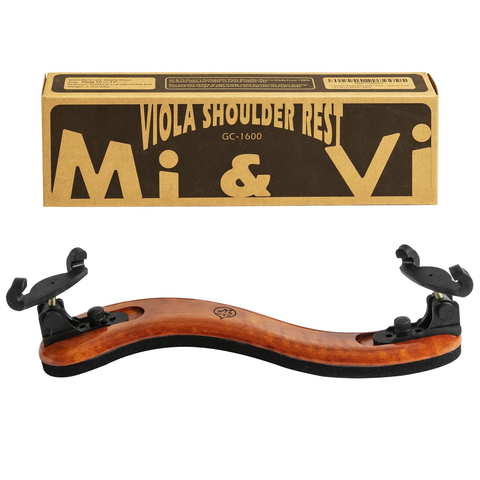 Classic Viola Shoulder Rest for 15”-17” Viola (Full Size) with Adjus