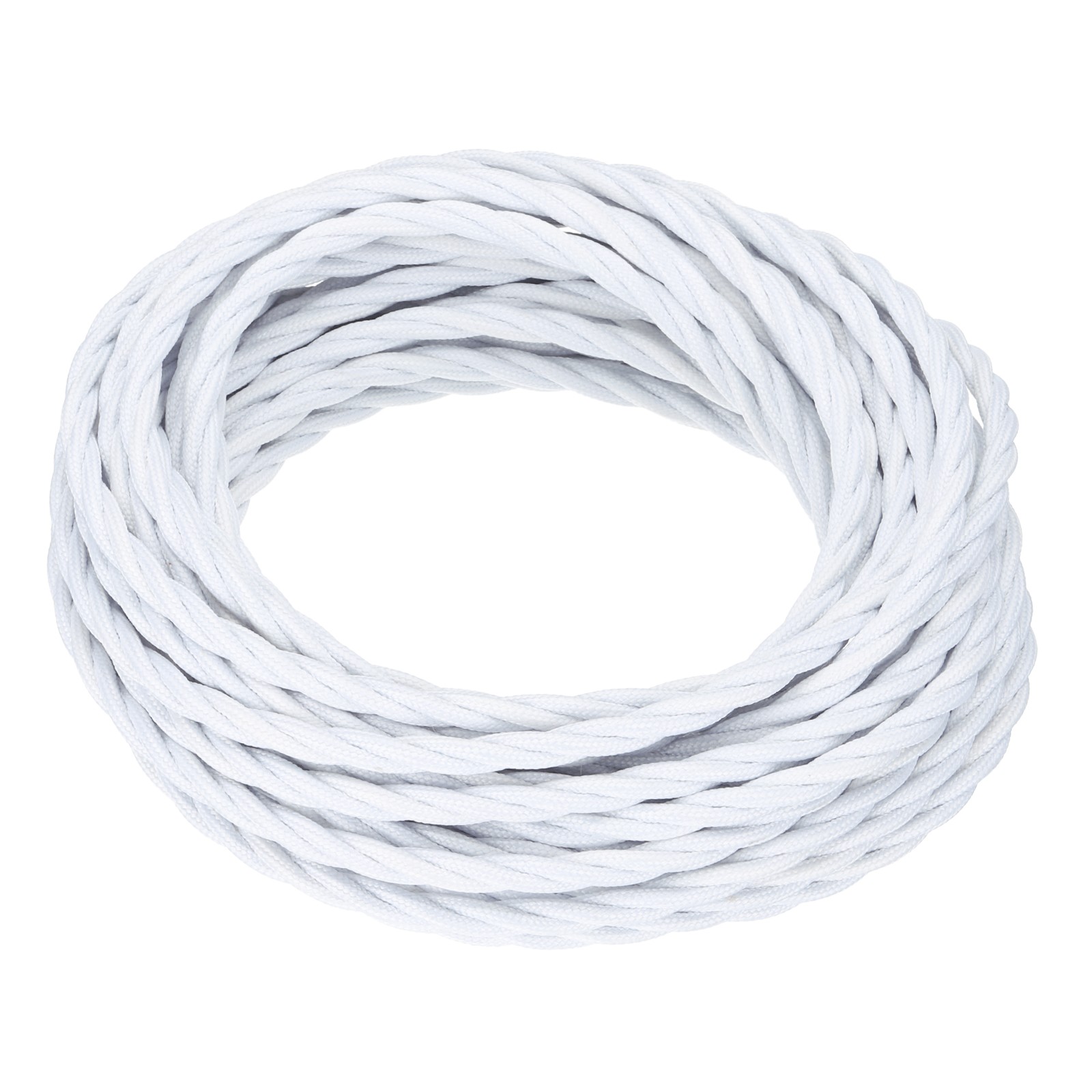 32.8Ft 18/3 Twisted Cloth Covered Wire White