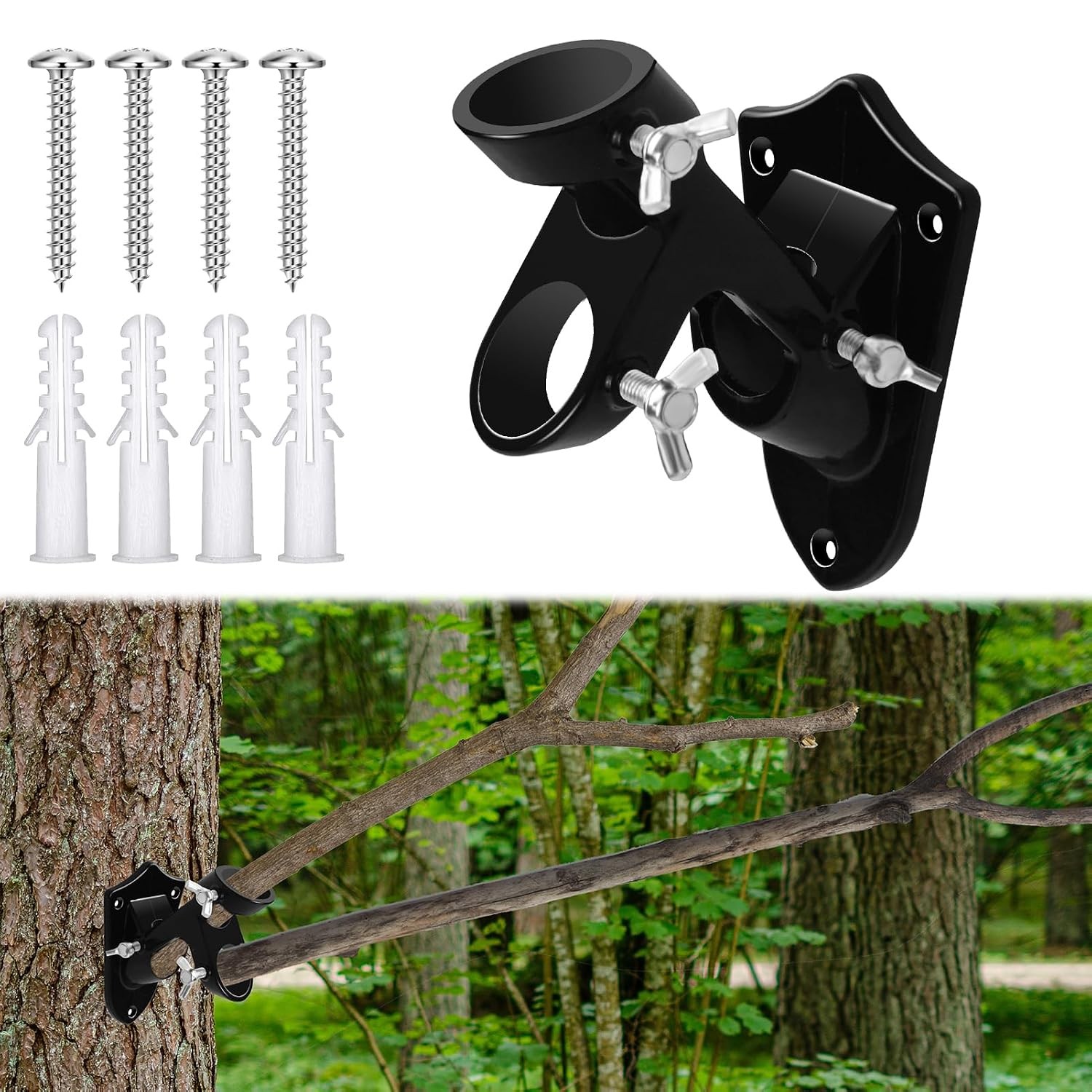 Mofuiry Metal Hunting Tree Branch Holders Adjustable Mounted Deer Licking Branch
