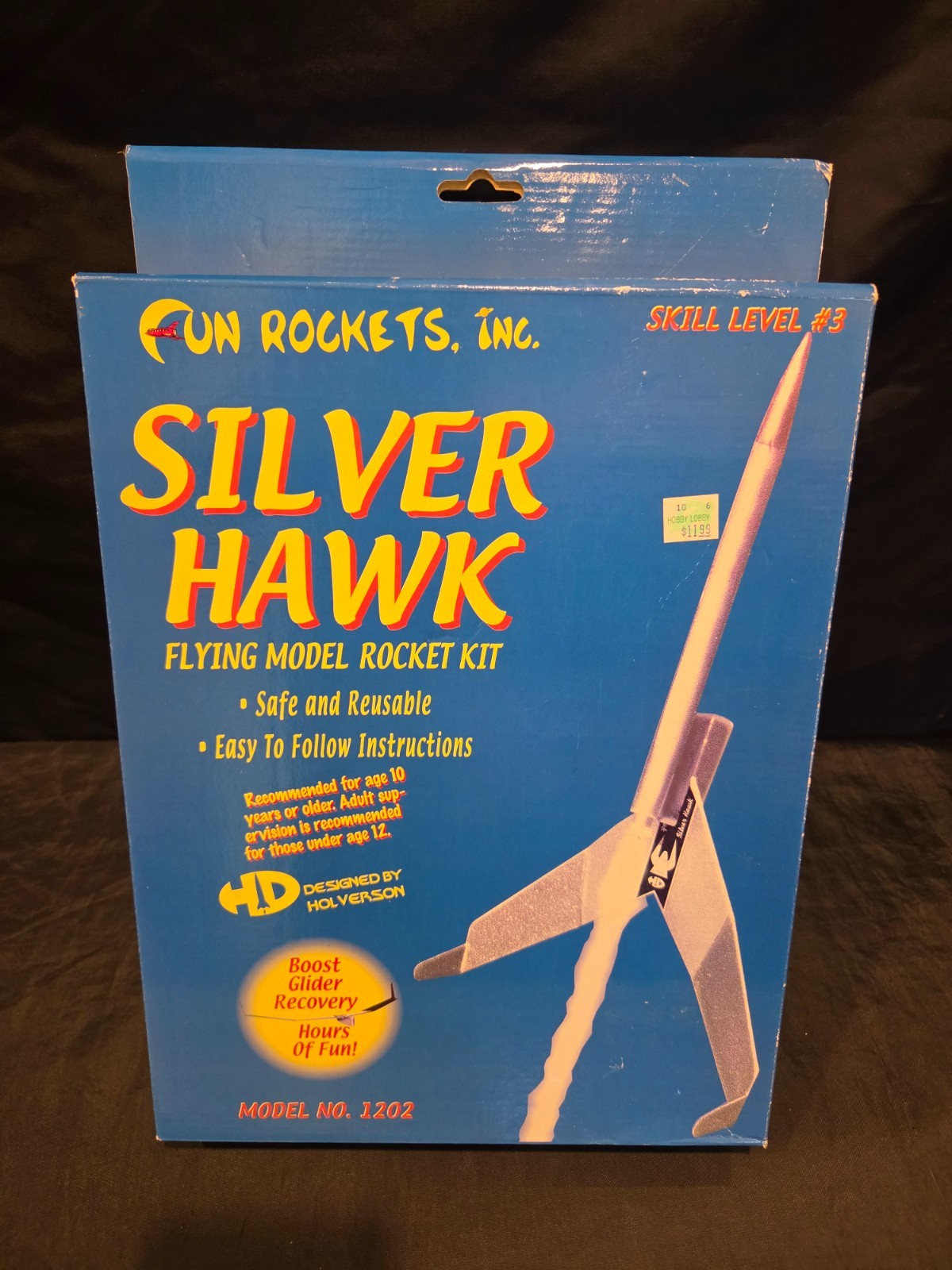 Fun Rockets Inc Silver Hawk Flying Model Rocket Kit Skill Level #3 Model 1202