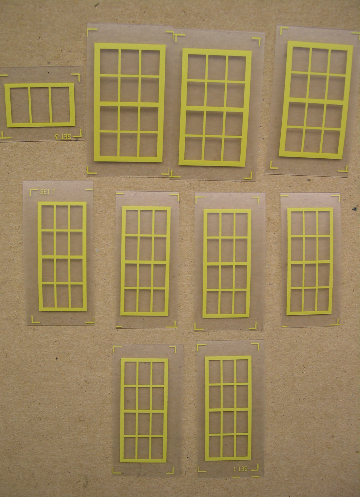 Set of Yellow Repro Windows for American Flyer Mystic,talking,crane Stations