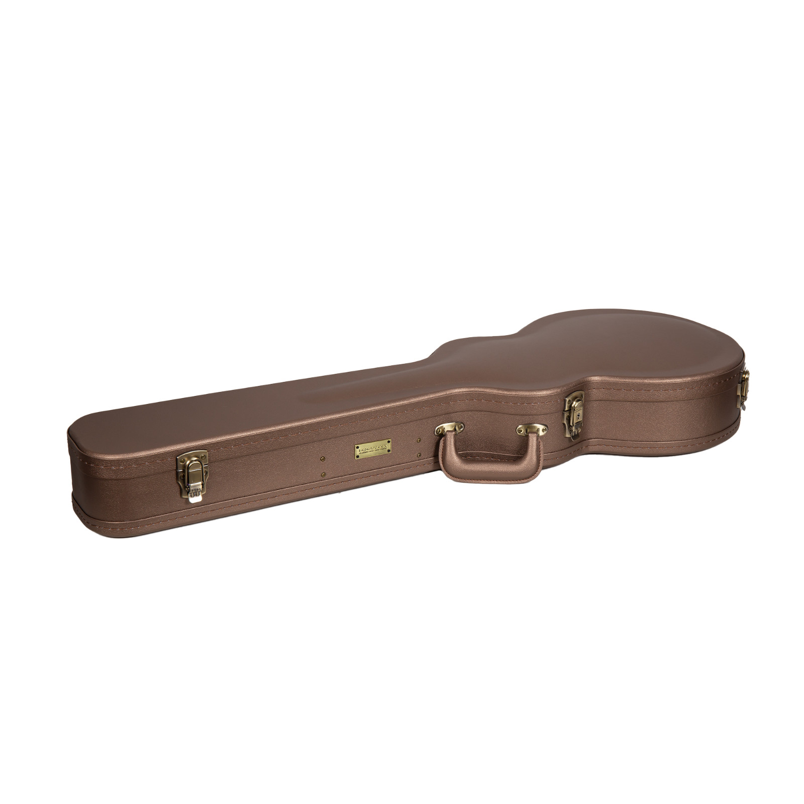 Crossrock Designer Series-Wood Case for Les Paul Electric Guita-Chocolate Brown