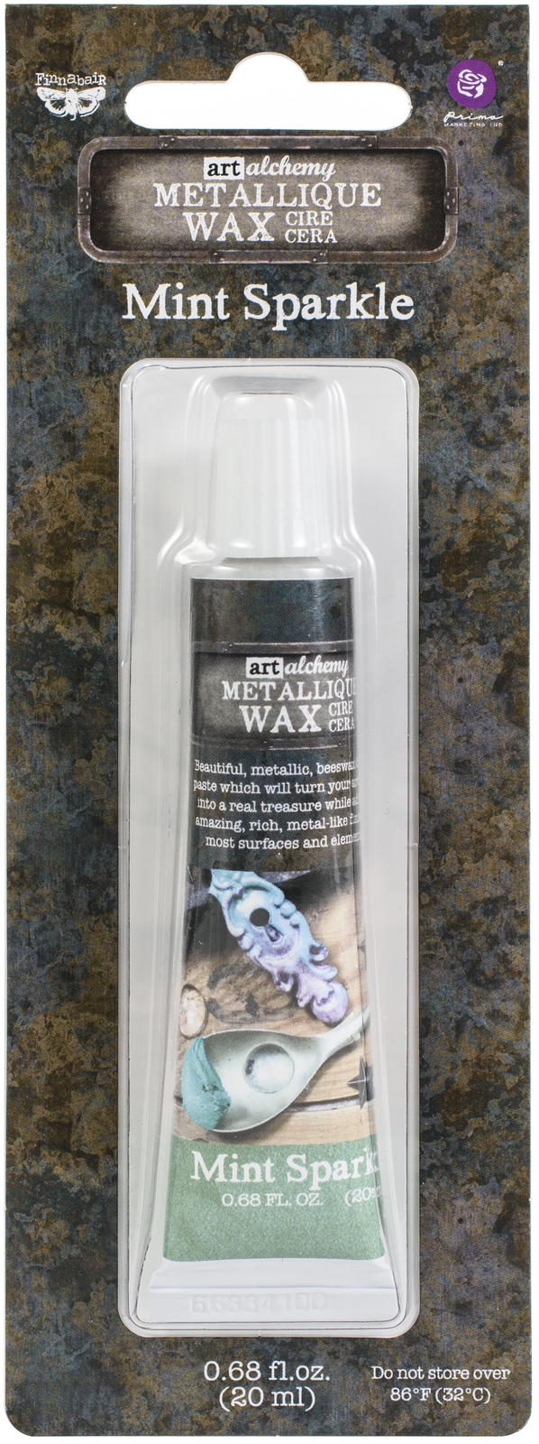 Finnabair Art Alchemy Metallique Wax .68 Fluid Ounce-Mint Sparkle