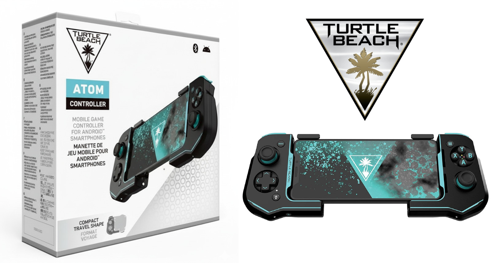 Turtle Beach Atom Mobile Gaming Controller Bluetooth Android Cloud – Black/Teal