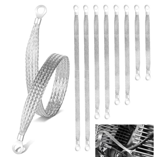 8pcs Ground Straps, 10/13/15/20 inch Grounding Strap 8pcs-Plus-Silver