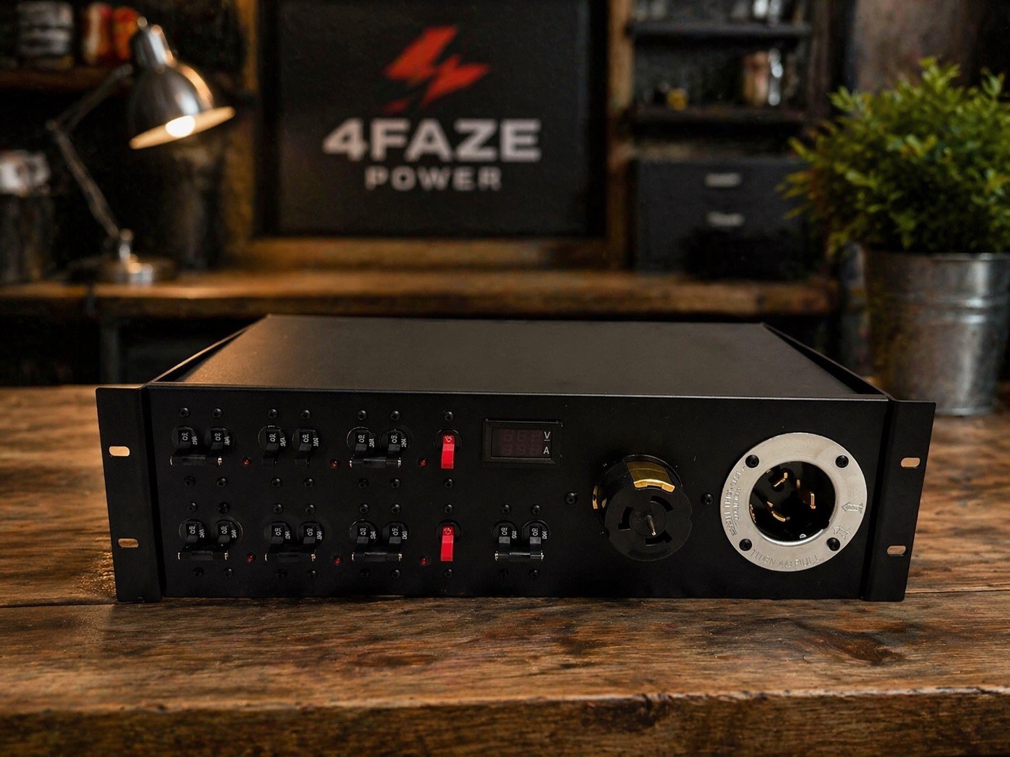 4FAZE POWER 50A 120V Rack Mount PDU, 10 Outlets, Amp/Volt Monitor, Breaker