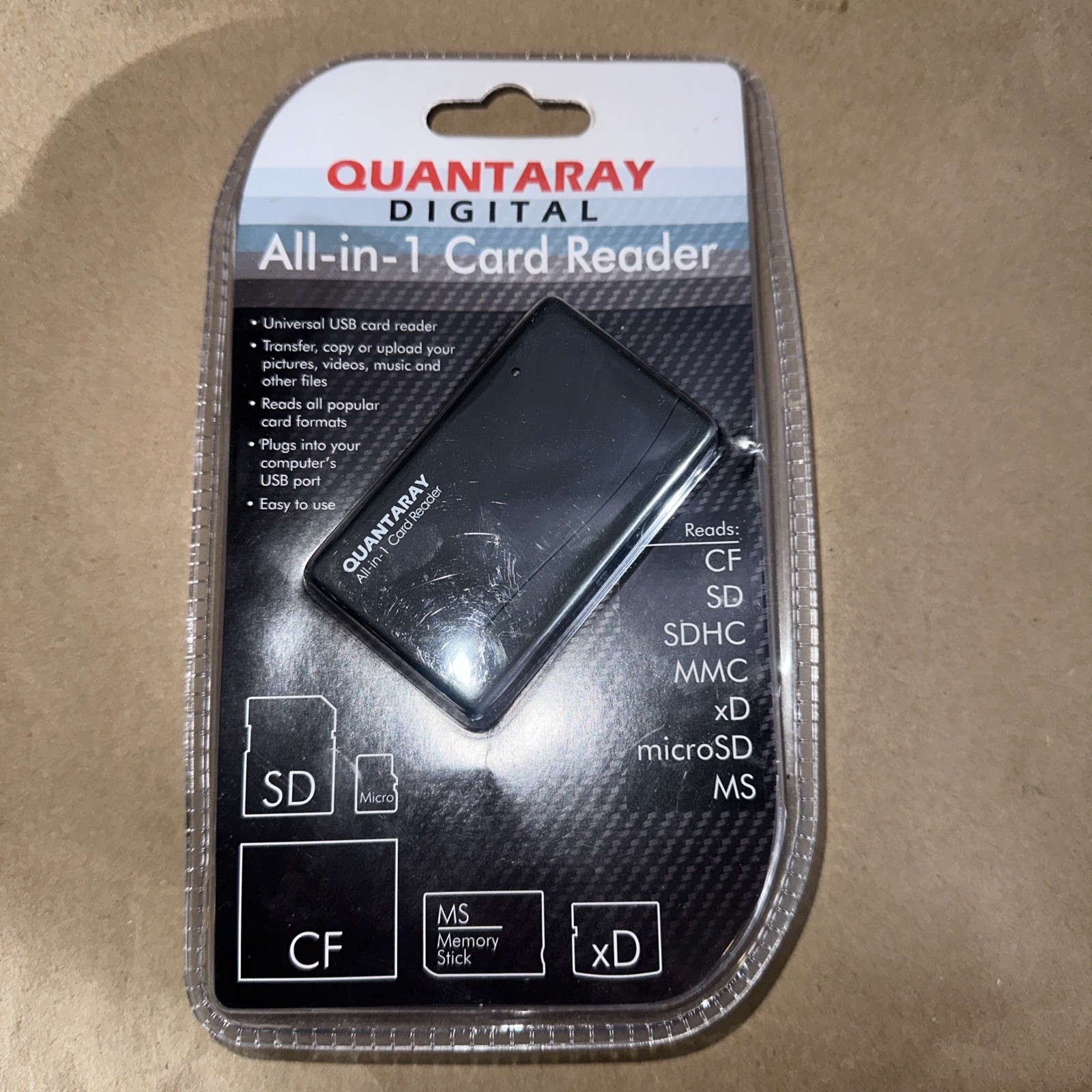 Quantaray All-in-1 USB Card Reader CF SD SDHC microSD xD MS