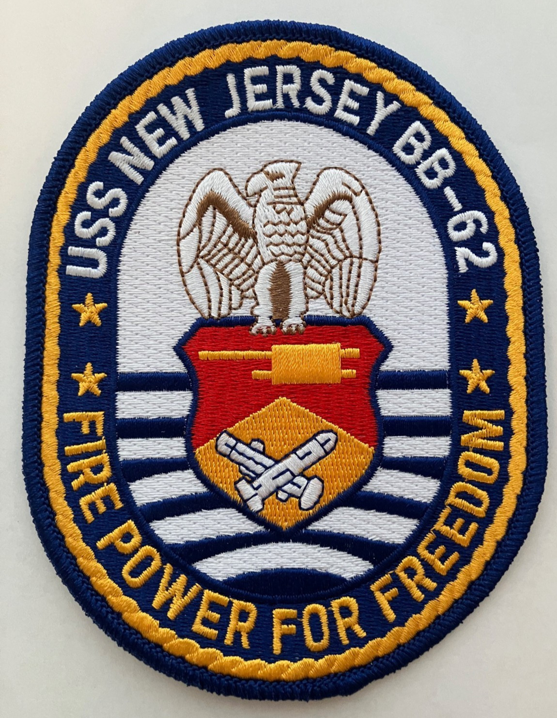 Ship's crest patch of USS NEW JERSEY (BB-62)