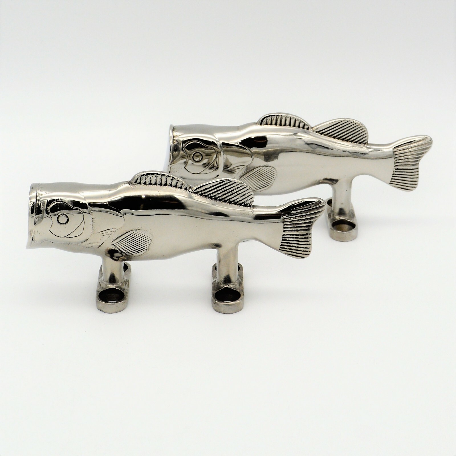 Bass Fish Shaped Boat Dock Cleat  Nautical Marine 316 Stainless Steel  Lot of 2