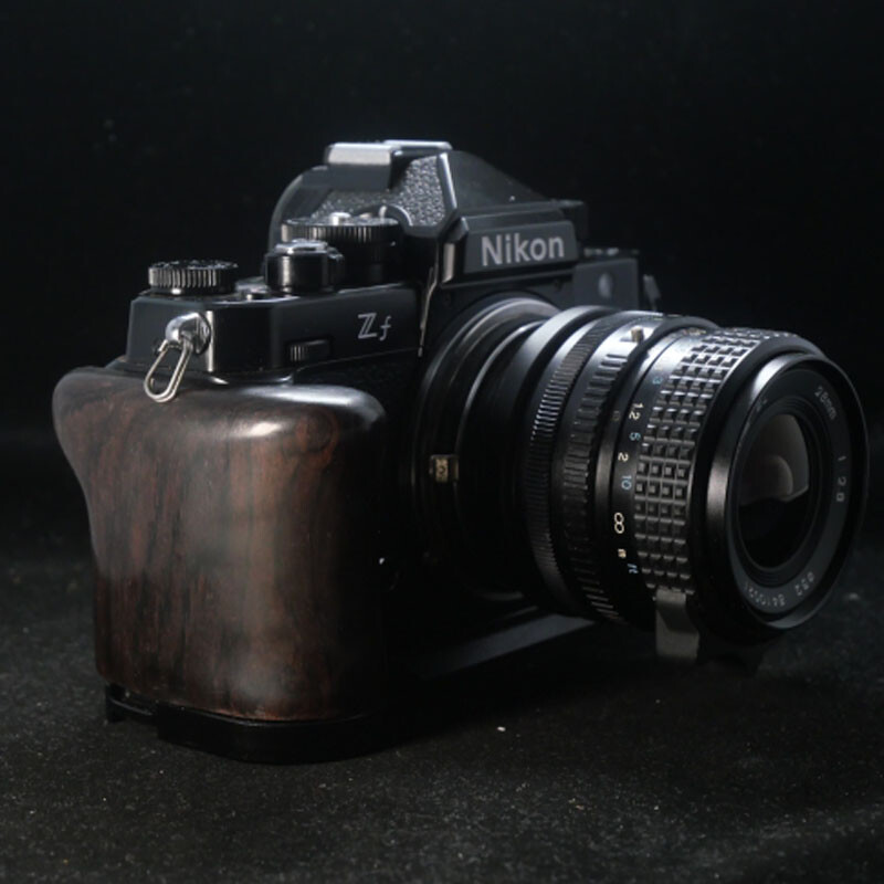 Camera Ebony Ironwood Wood Hand Grip Handle Aluminum Base L Board For Nikon ZF
