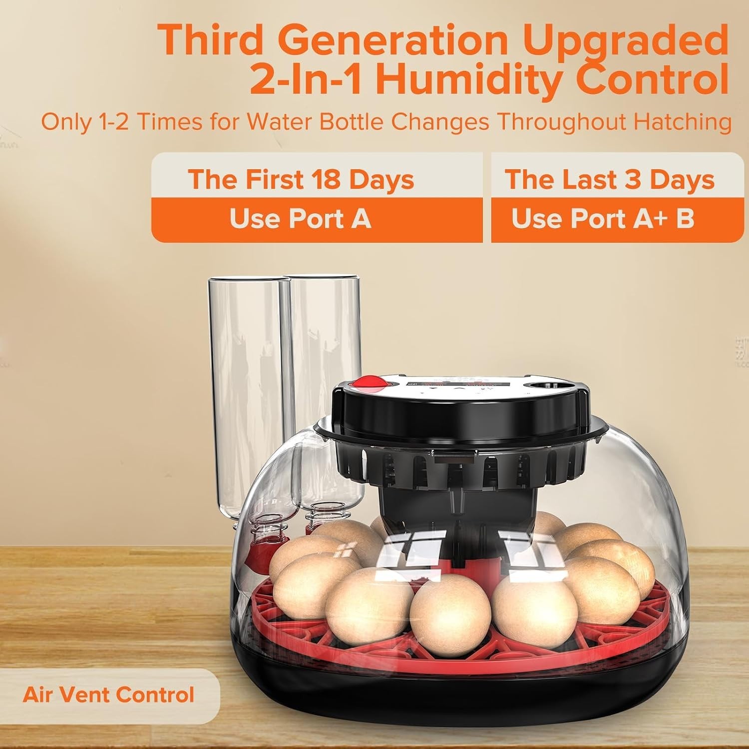 Incubator with Automatic Egg Turning and Humidity Control, Incubators for Hat...