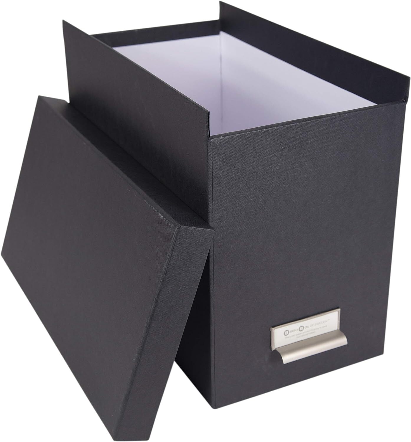 Bigso John Fiberboard Label Frame Desktop File Storage Box | Grey