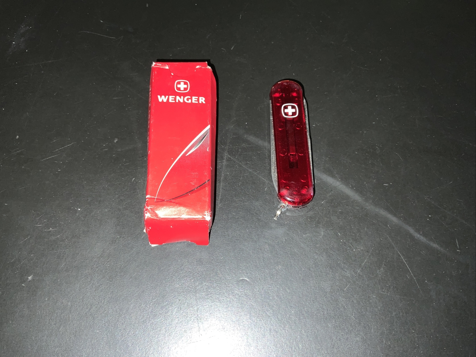 Wenger Swiss Army Knife Translucent Ruby Red Microlite Esquire 65mm New In Box