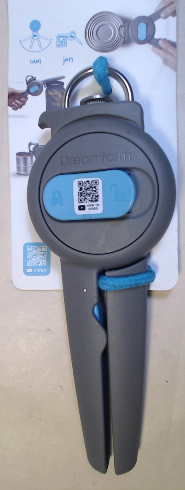 Dreamfarm Can Opener - Dopener Smooth Edge Do It All Opener Gray and Blue