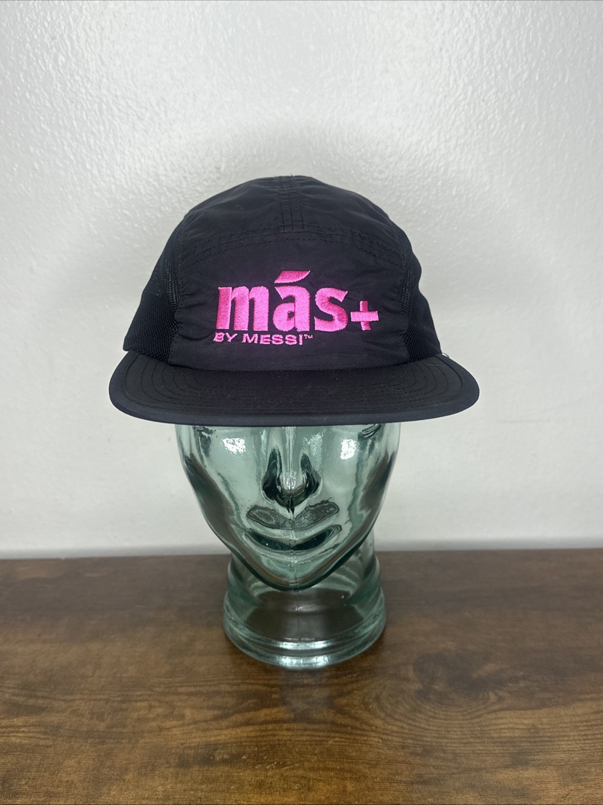 Mas+ by Messi Lionel Cycling Hat Cap Unisex Black Mesh Soccer Sports Drink